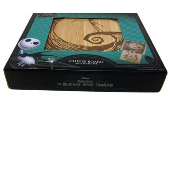 Disney Nightmare Before Christmas Wood Cheese Board And Tools Set Party Jack‎ - Picture 9 of 10